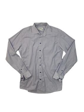 Eton Shirt Mens XL Extra Large‎ Slim Fit Dress Blue Gingham Trunk Club Exclusive